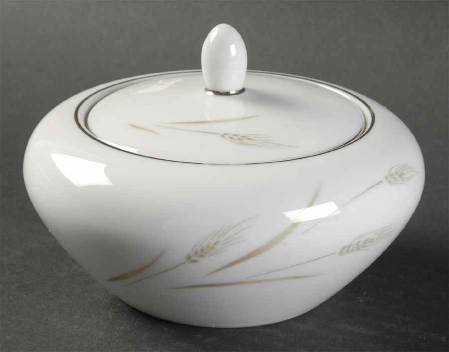 Moon Wheat Sugar Bowl & Lid by Fine China of Japan-1