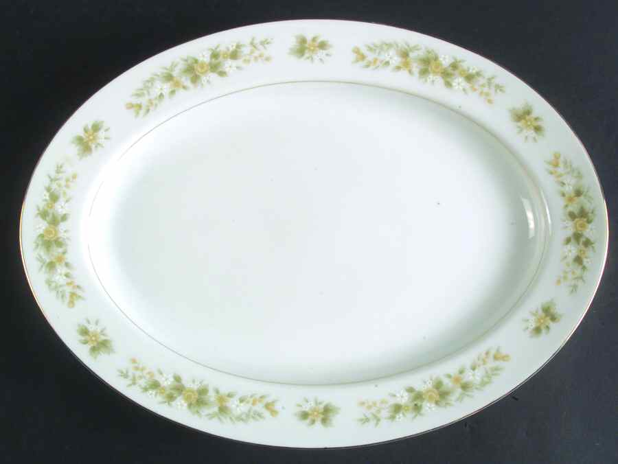 Natalie 14" Oval Serving Platter by Fine China of Japan-1