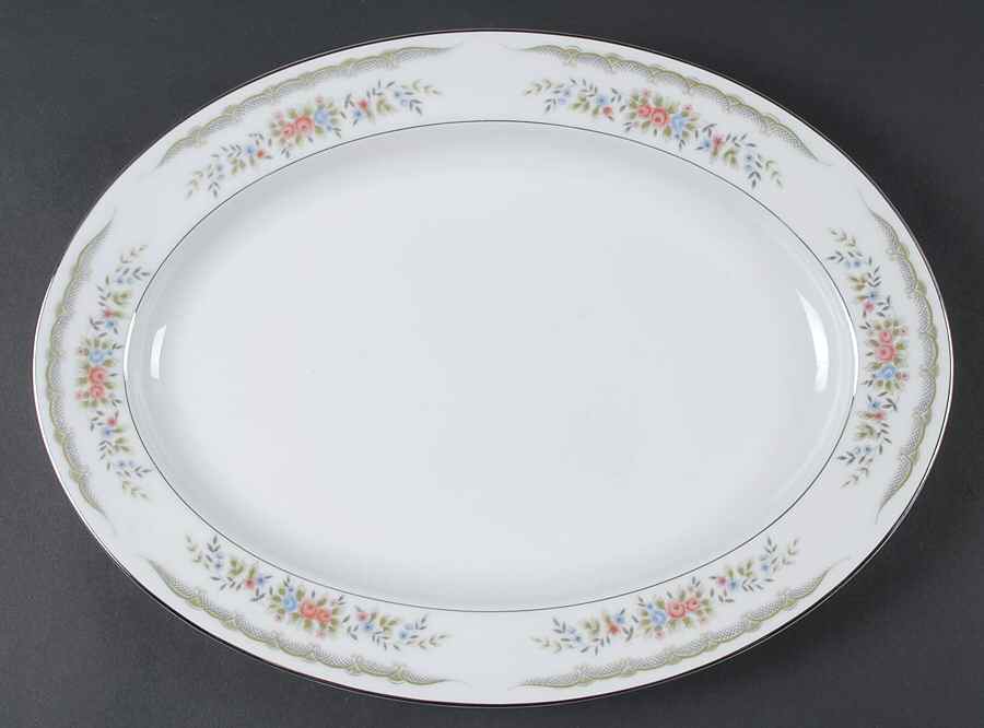 Pasadena 14" Oval Serving Platter by Fine China of Japan-1