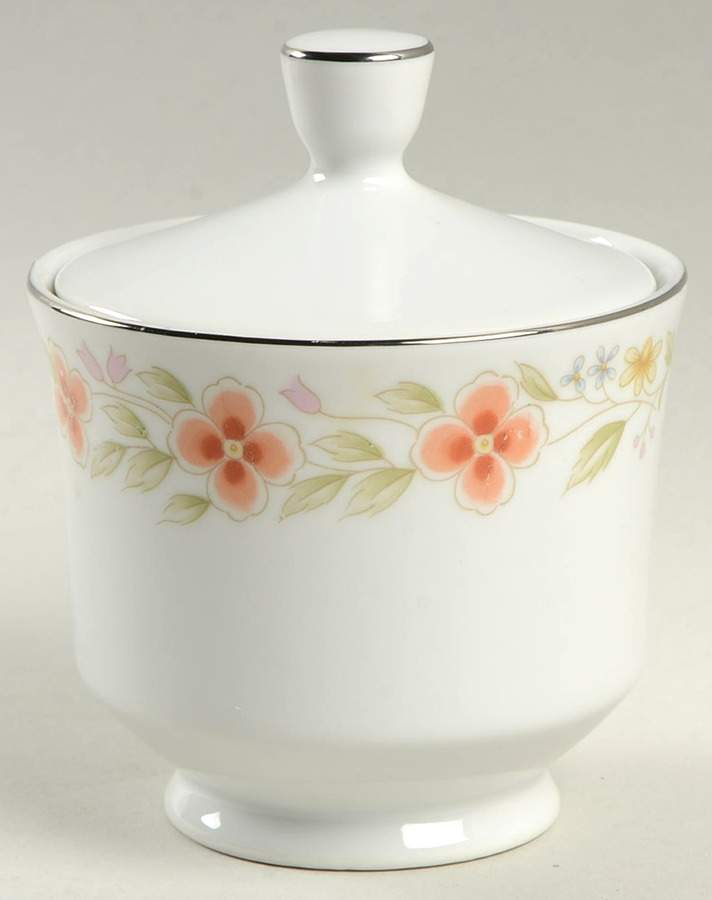 Petite Flowers Sugar Bowl & Lid by Fine China of Japan-1