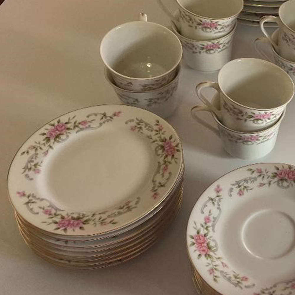 Pink Rose Salad Plate by Fine China of Japan-1
