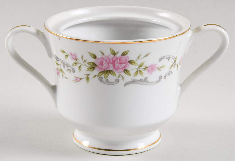 Pink Rose Sugar Bowl No Lid by Fine China of Japan-1