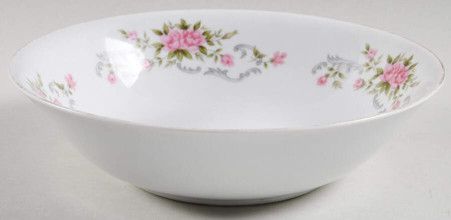 Pink Rose 9" Round Vegetable Bowl by Fine China of Japan-1