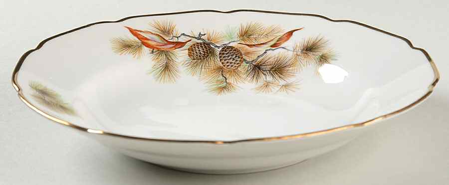 Pine Tree Rim Soup Bowl by Fine China of Japan-1
