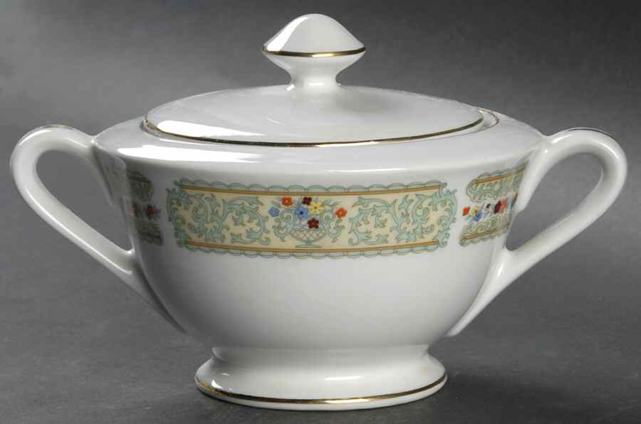 Plaza Sugar Bowl & Lid by Fine China of Japan-1
