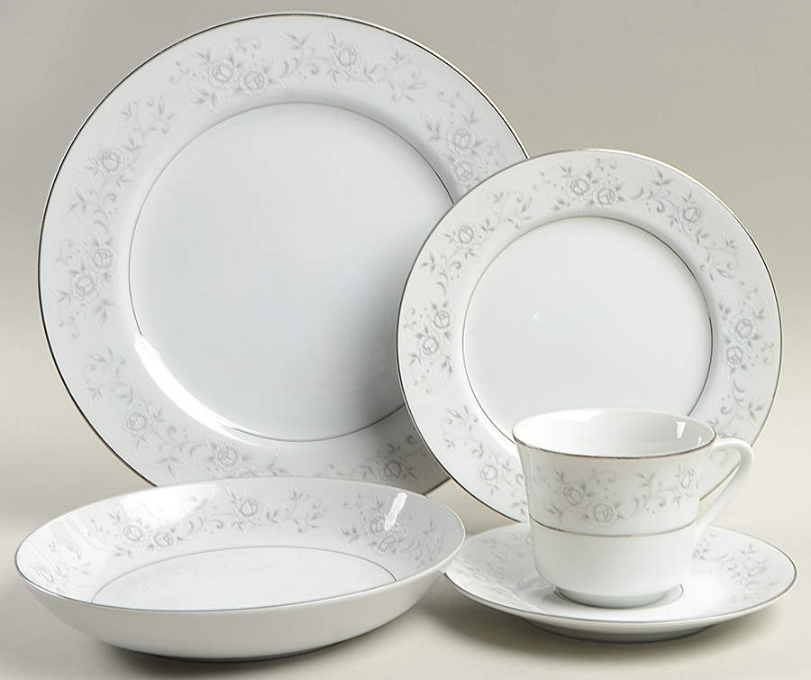 Platinum Rose 5 Piece Place Setting by Fine China of Japan-1