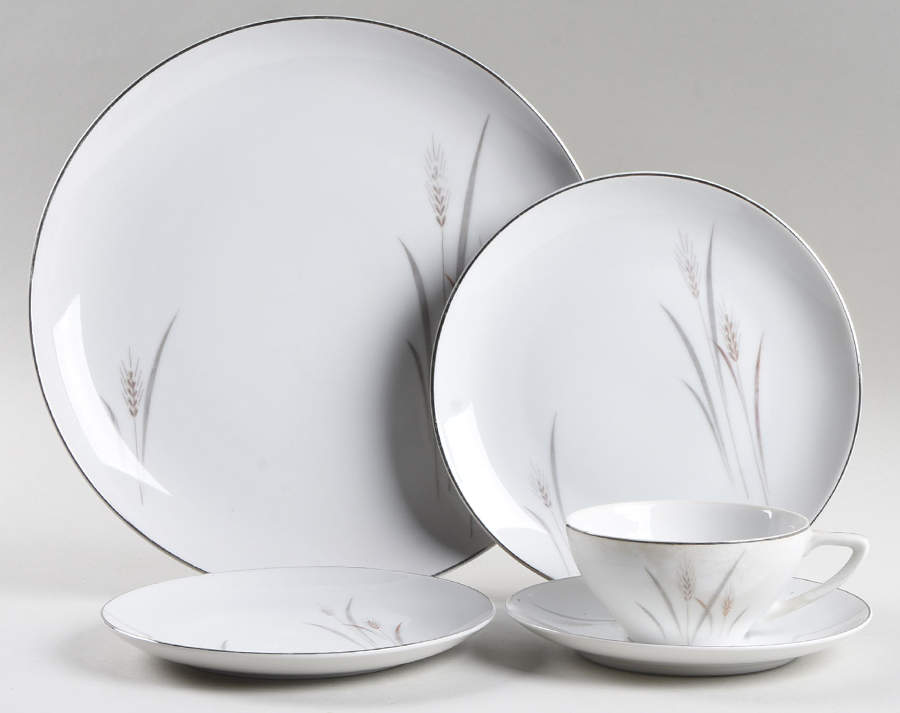 Platinum Wheat 5 Piece Place Setting by Fine China of Japan-1