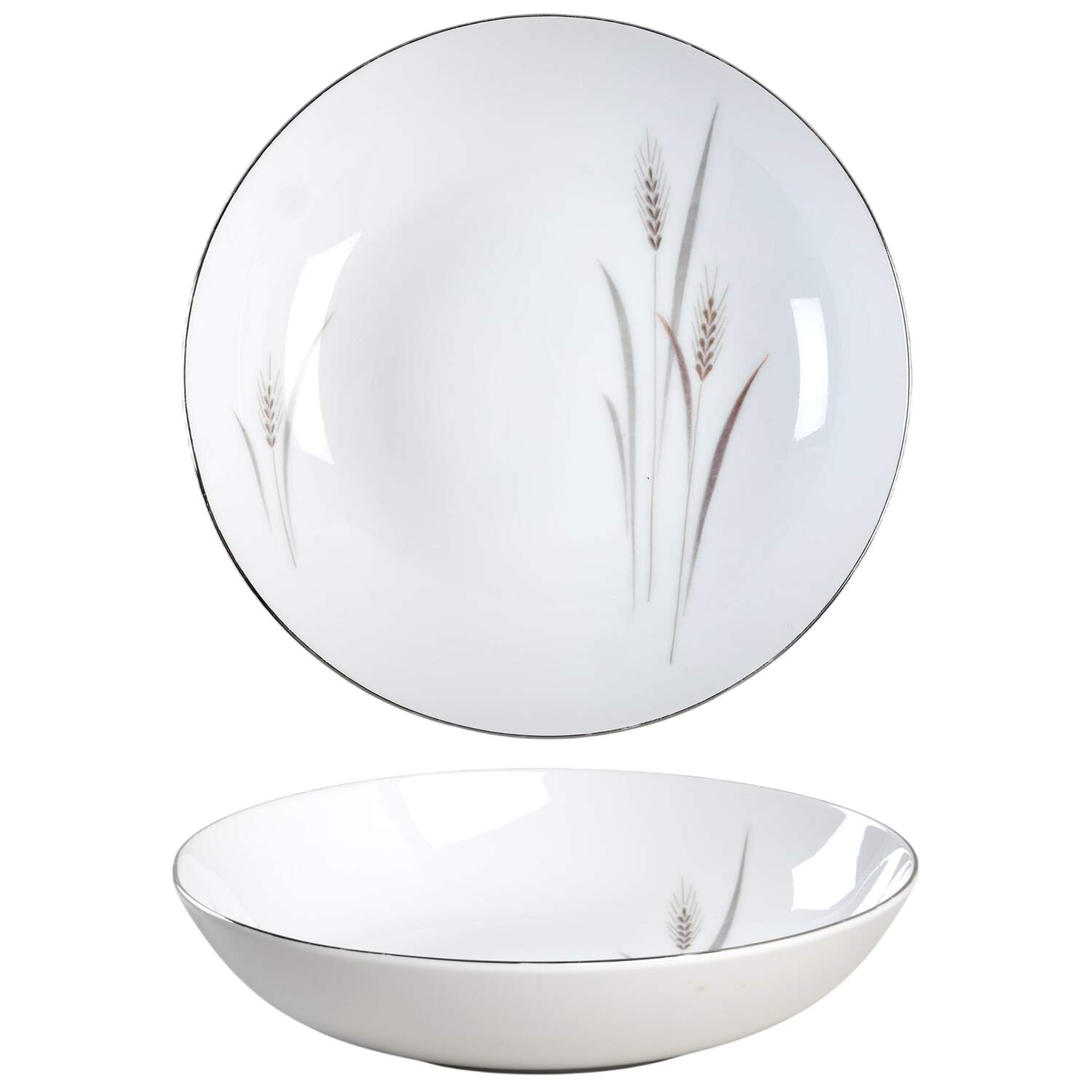 Platinum Wheat 8" Round Vegetable Bowl by Fine China of Japan-1