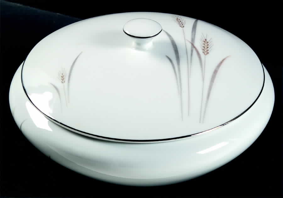 Platinum Wheat Round Covered Vegetable by Fine China of Japan-1