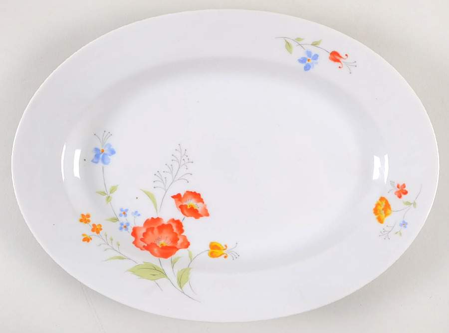 Poppy Garden 12" Oval Serving Platter by Hearthside-1