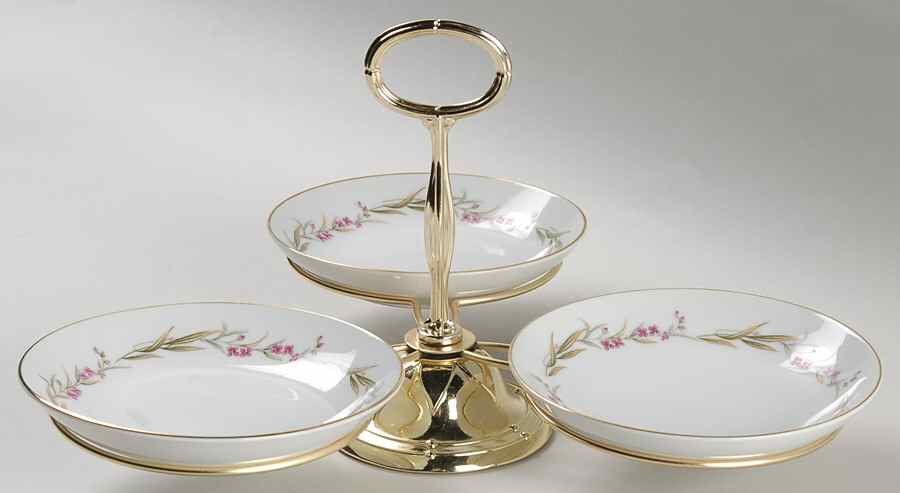 Prestige 7" x 12" 3-Part Relish & Metal Stand (FR) HC by Fine China of Japan-1