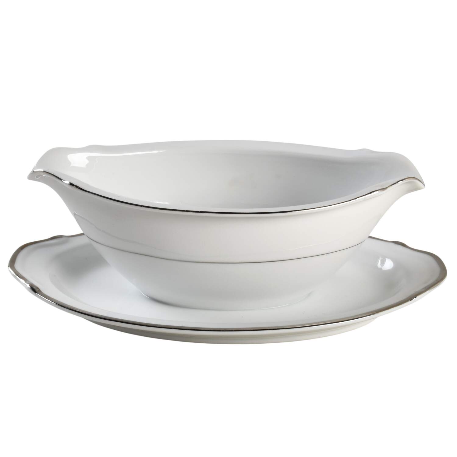 Prelude Gravy Boat with Attached Underplate by Fine China of Japan-1