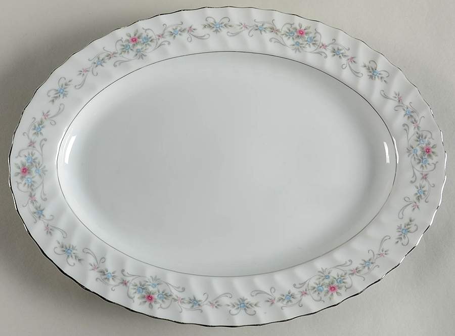 Priscilla 14" Oval Serving Platter by Fine China of Japan-1