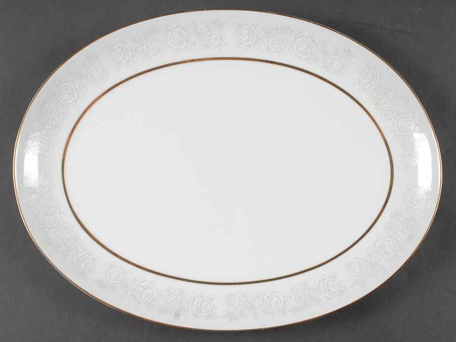 Queens Brocade 14" Oval Serving Platter by Fine China of Japan-1