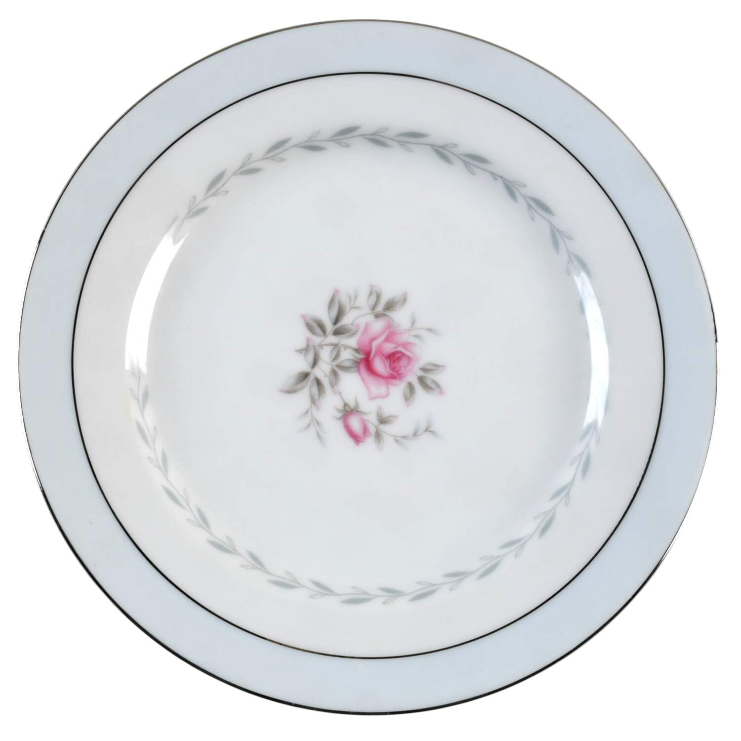 Regency (Blue Band, Platinum Trim) Salad Plate by Fine China of Japan-1