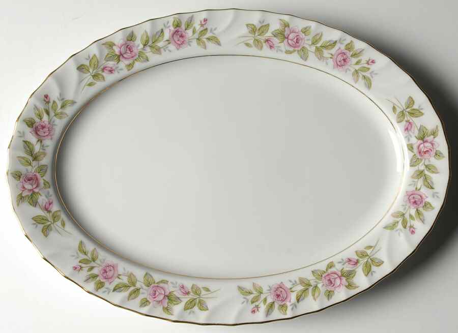 Rose Briar 12" Oval Serving Platter by Fine China of Japan-1