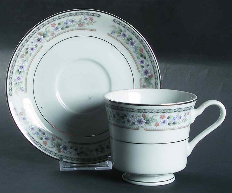 Rochelle Footed Cup & Saucer Set by Fine China of Japan-1