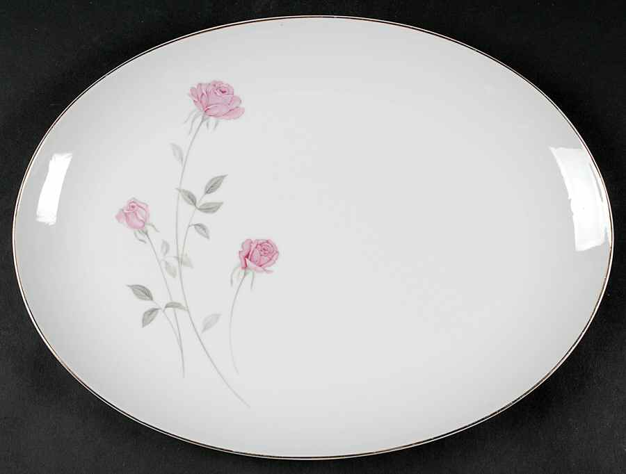 Rose Crest 14" Oval Serving Platter by Fine China of Japan-1