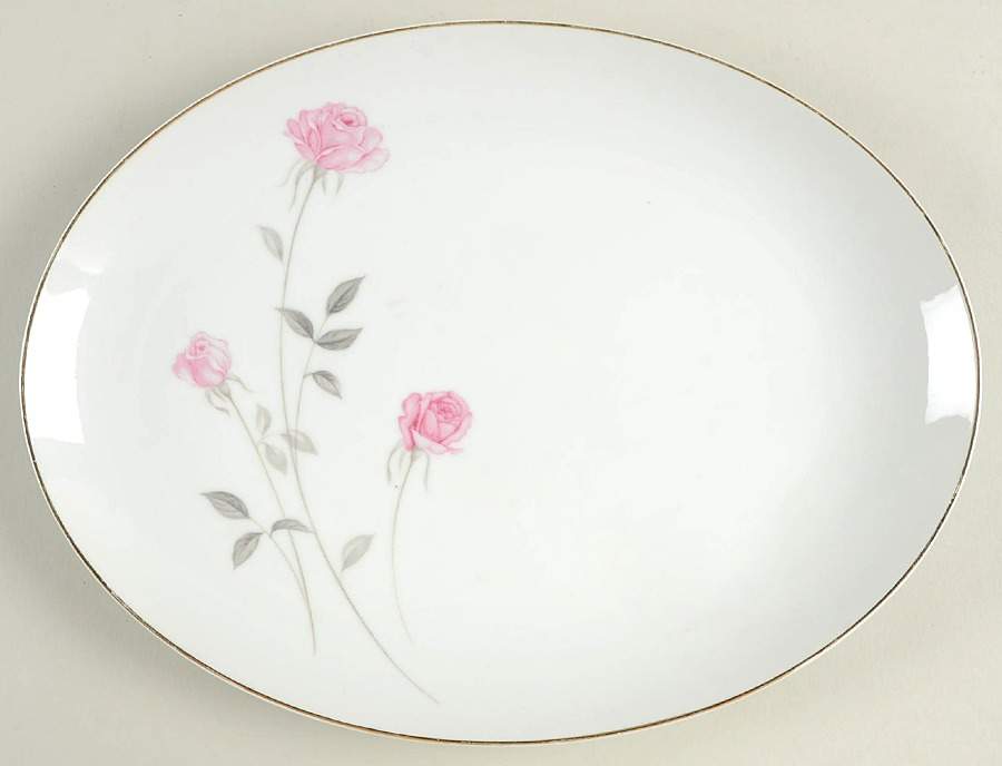 Rose Crest 12" Oval Serving Platter by Fine China of Japan-1