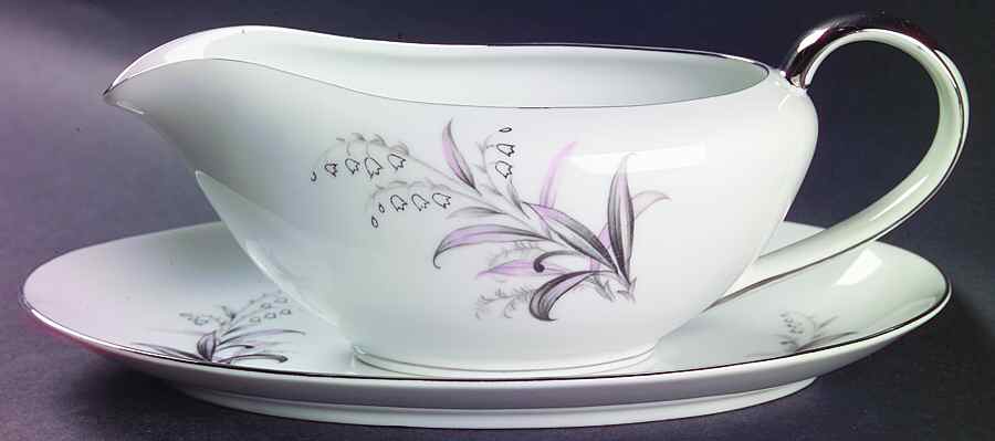 Romance Gravy Boat & Underplate/Relish by Fine China of Japan-1