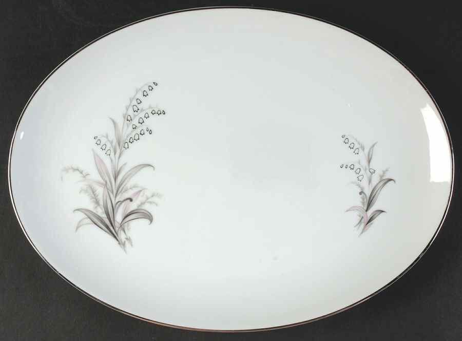 Romance 12" Oval Serving Platter by Fine China of Japan-1