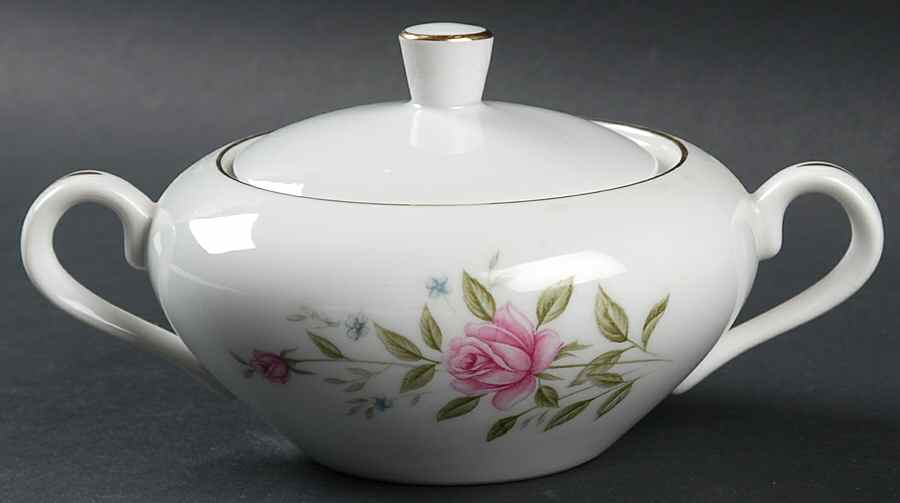 Rosanne Sugar Bowl & Lid by Fine China of Japan-1