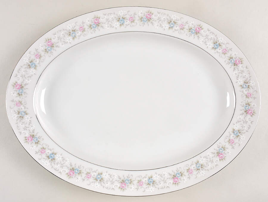 Rosemary 14" Oval Serving Platter by Fine China of Japan-1