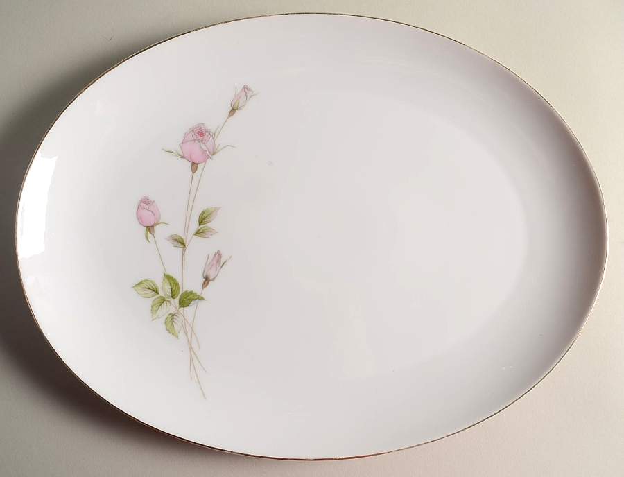 Rose Spray 14" Oval Serving Platter by Fine China of Japan-1