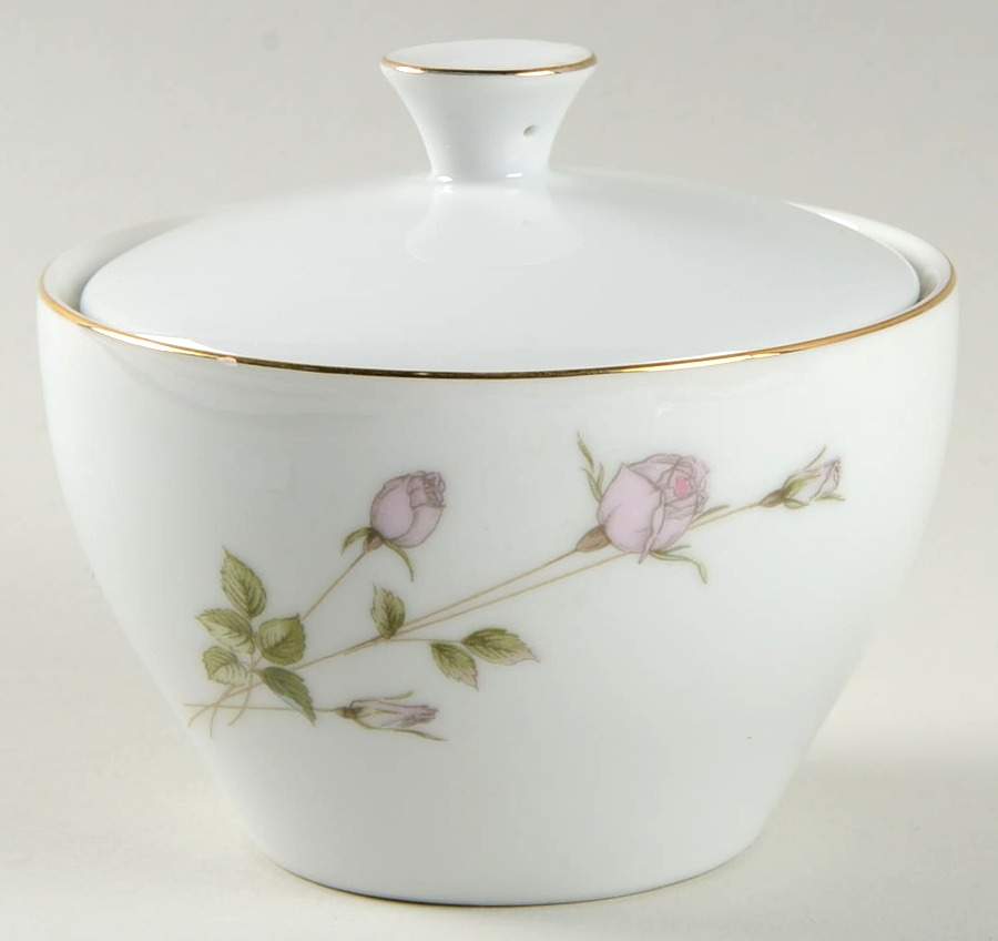 Rose Spray Sugar Bowl & Lid by Fine China of Japan-1