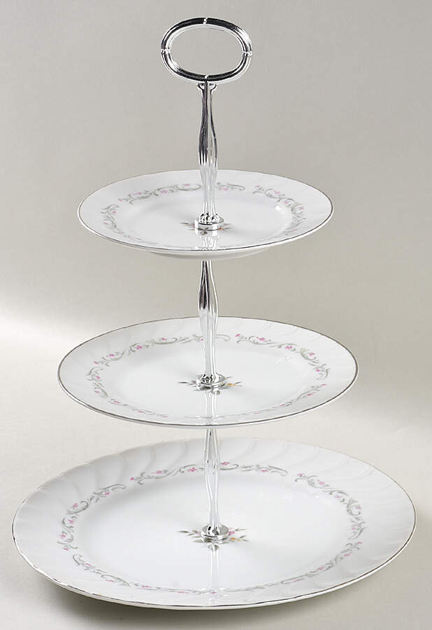 Royal Swirl 13 7/8"-14 1/4" 3-Tiered Serving Tray(DP,SP,BB) HC by Fine China of Japan-1