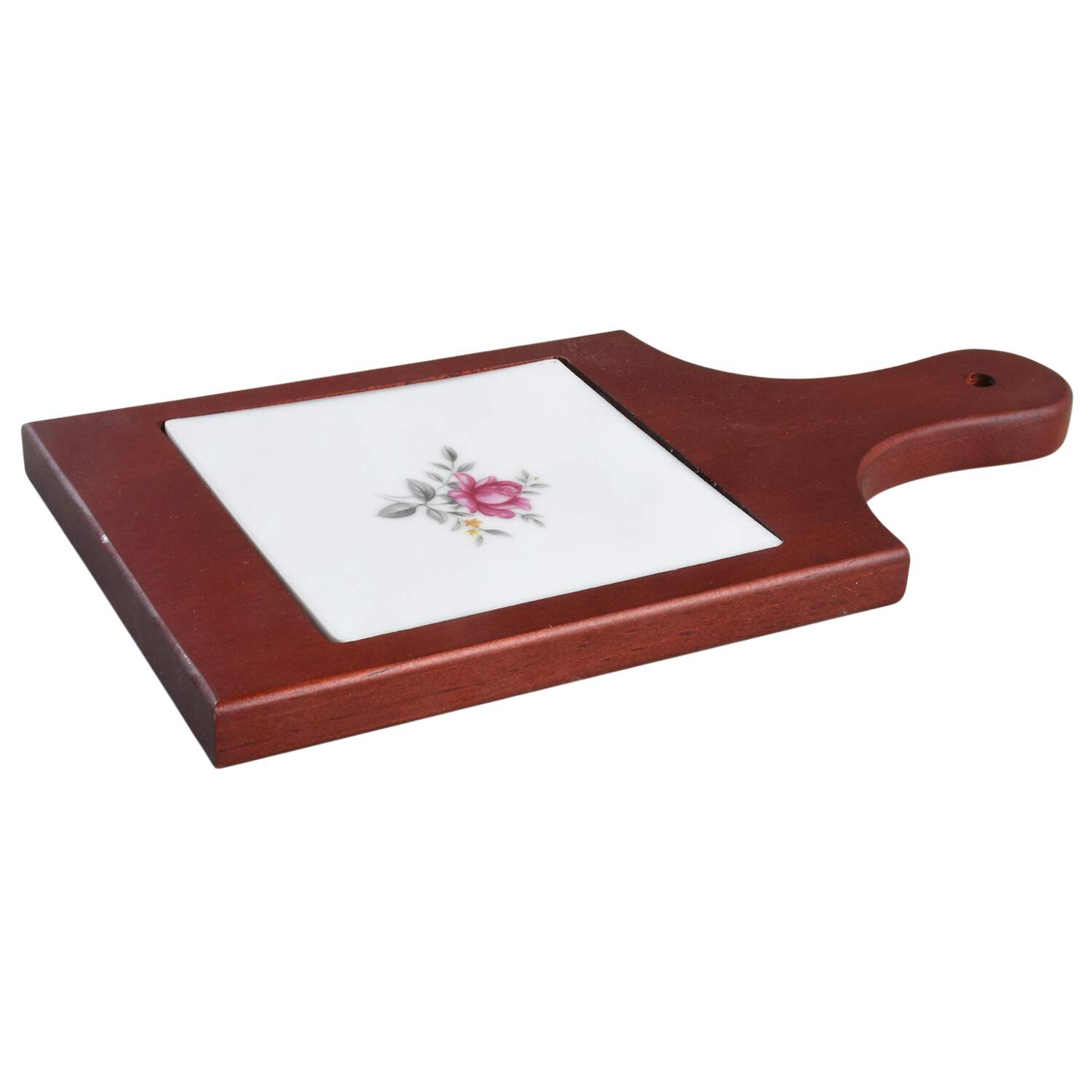 Royal Swirl 10" Rosewood Cheese Board with Tile  HC by Fine China of Japan-1