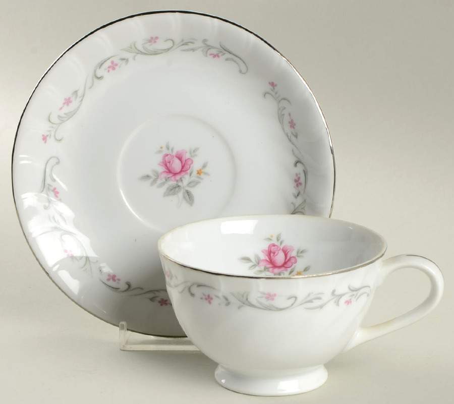 Royal Swirl Footed Cup & Saucer Set by Fine China of Japan-1