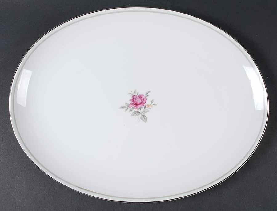 Serenity 14" Oval Serving Platter by Fine China of Japan-1