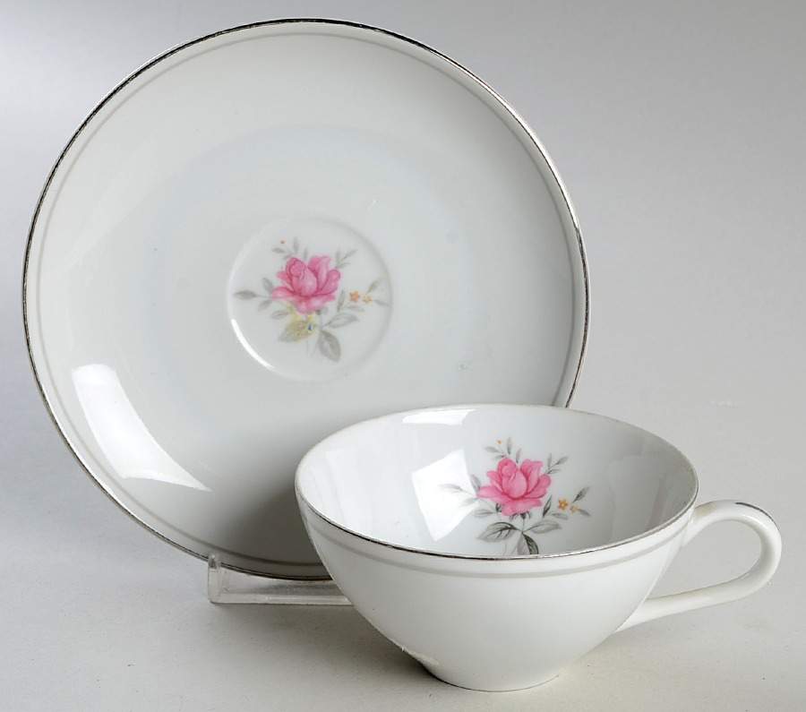 Serenity Flat Cup & Saucer Set by Fine China of Japan-1
