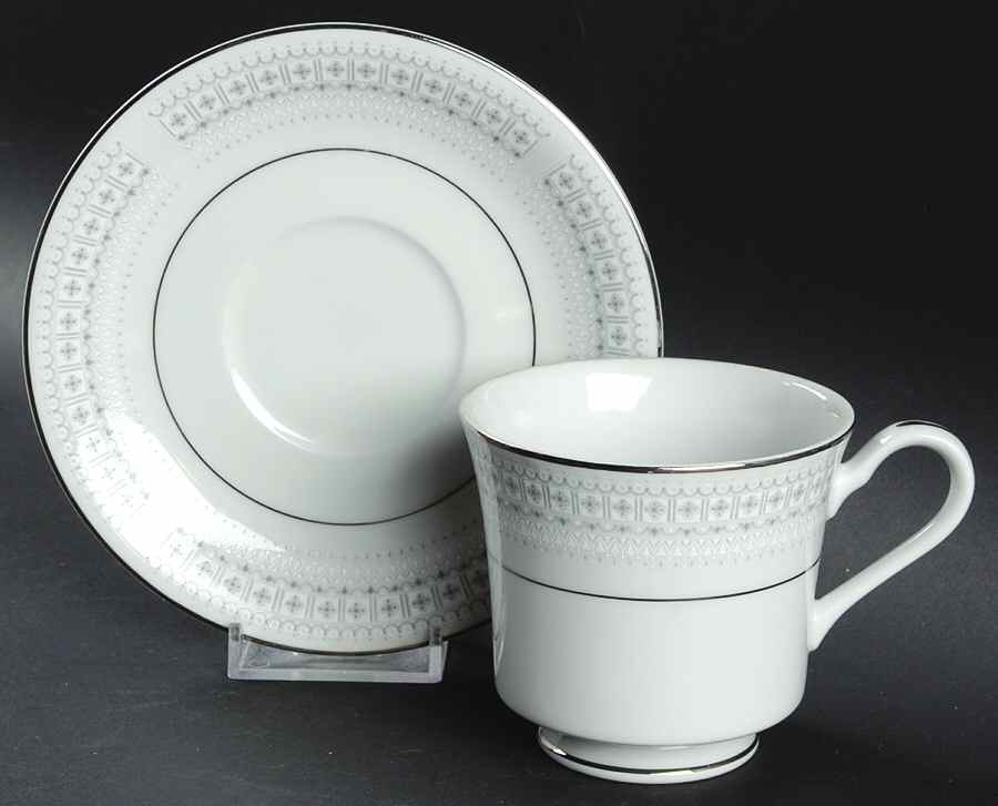 Shelley Footed Cup & Saucer Set by Fine China of Japan-1