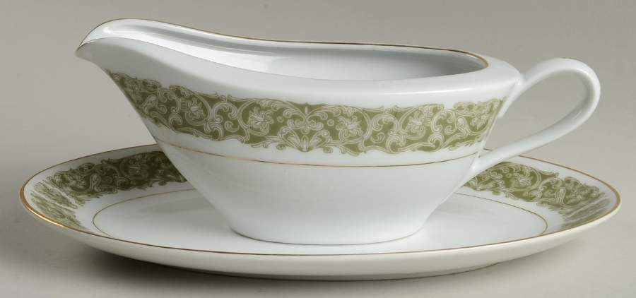 Sheraton Gravy Boat & Underplate/Relish by Fine China of Japan-1