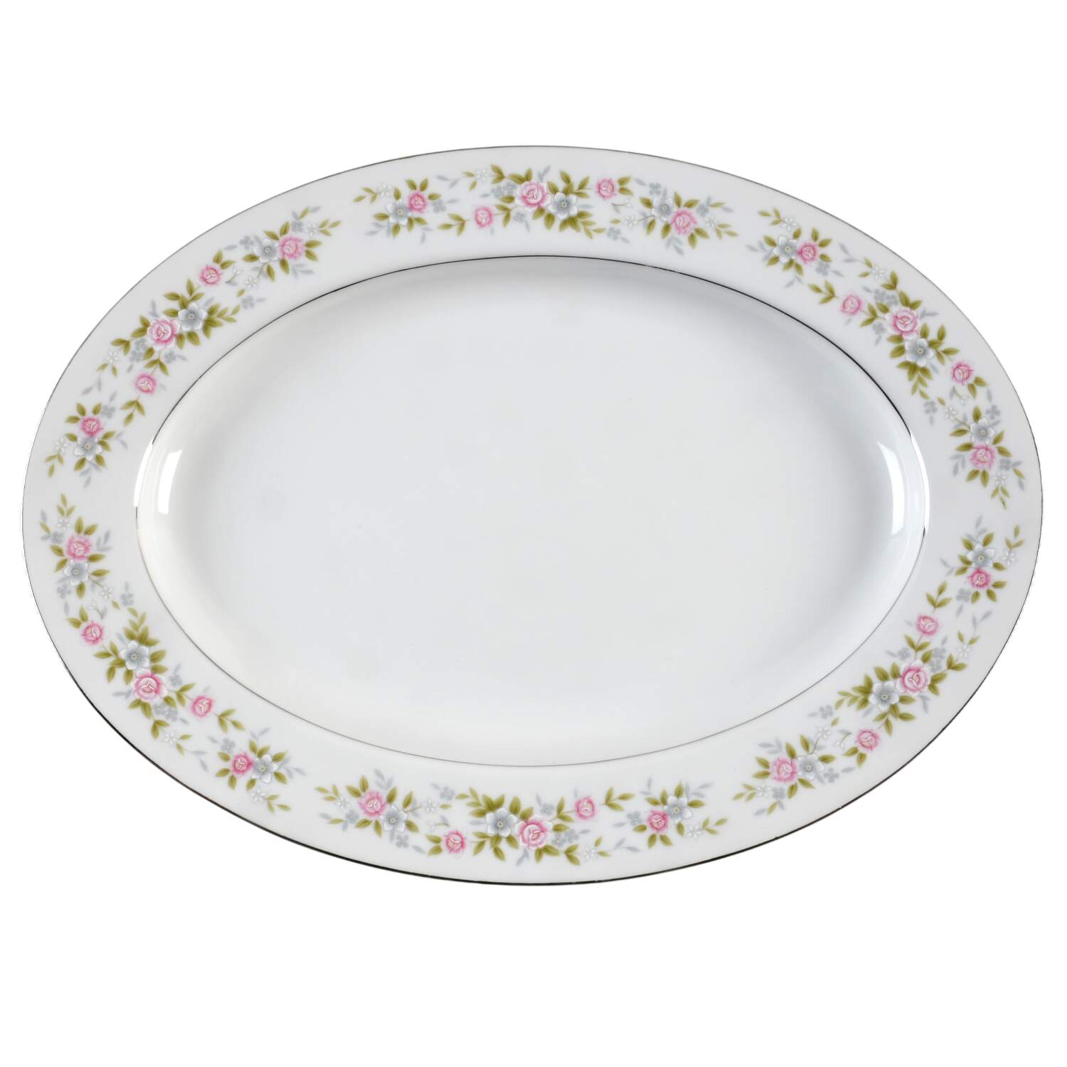 Sheri 12" Oval Serving Platter by Fine China of Japan-1