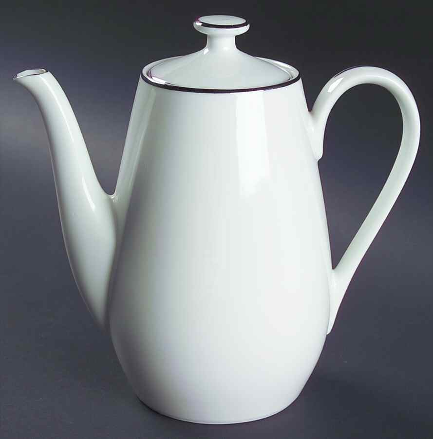 Silver White Coffee Pot & Lid by Fine China of Japan-1