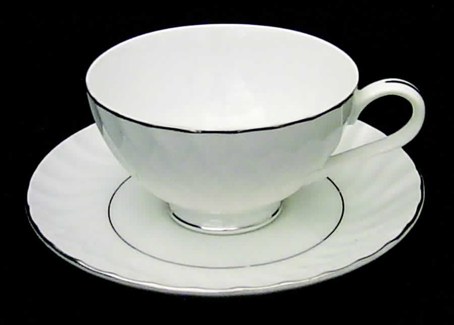 Swirl Footed Cup & Saucer Set by Fine China of Japan-1