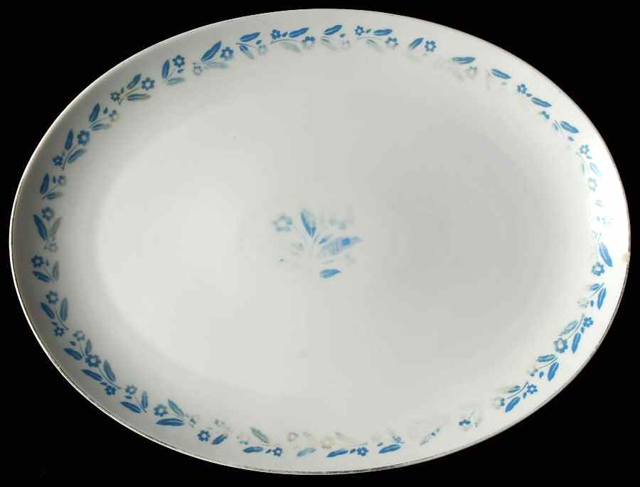 Symphony In Blue 14" Oval Serving Platter by Fine China of Japan-1