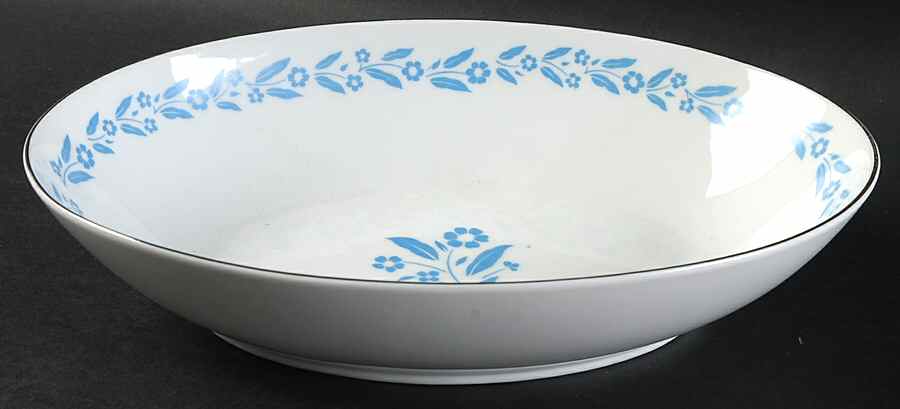 Symphony In Blue 10" Oval Vegetable Bowl by Fine China of Japan-1