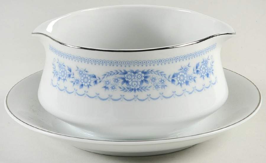 Temptation Gravy Boat with Attached Underplate by Fine China of Japan-1