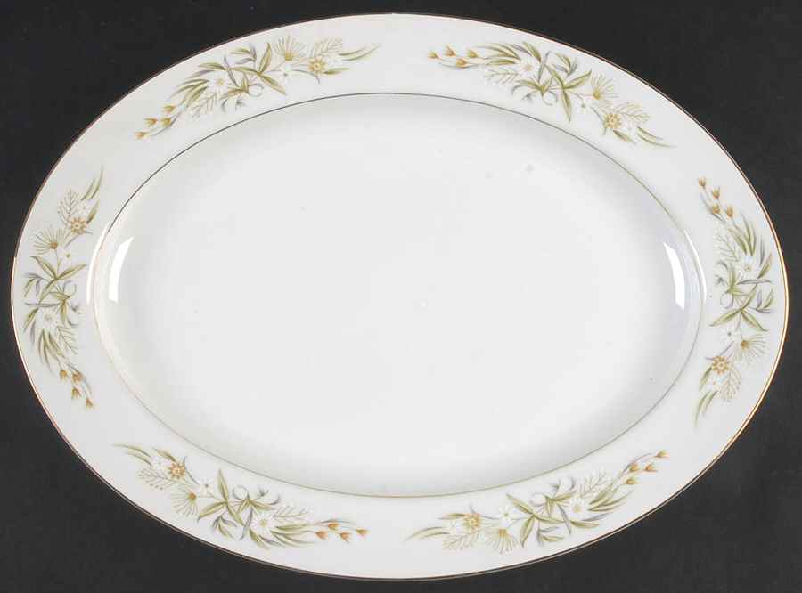 Tiara 14" Oval Serving Platter by Fine China of Japan-1