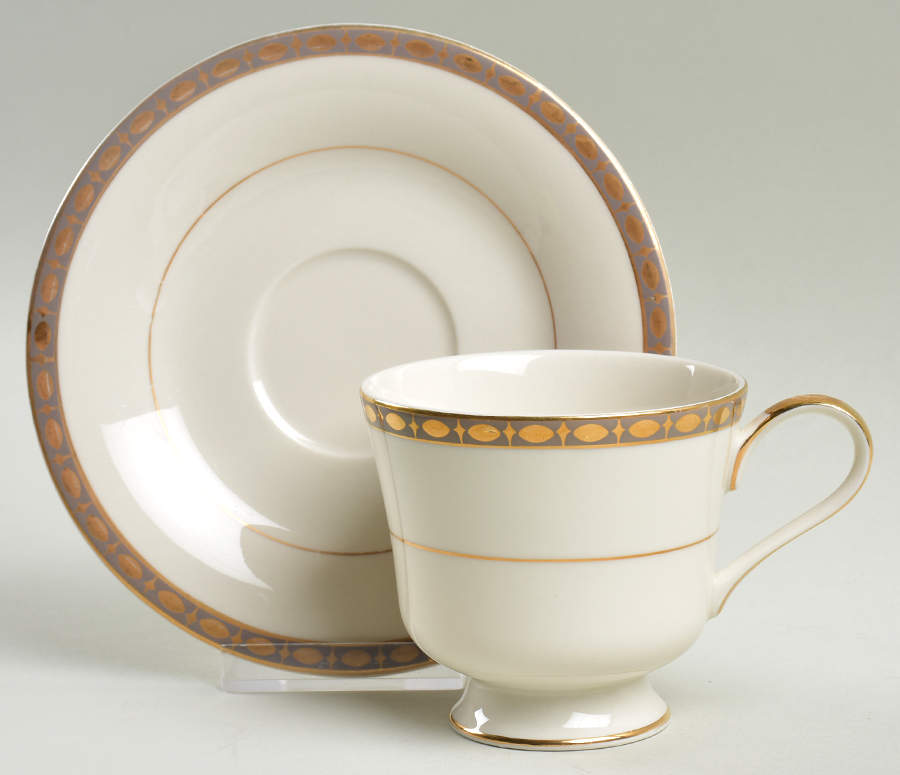 Treviso Footed Cup & Saucer Set by Sears-1