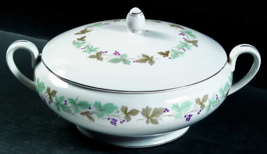 Vintage Round Covered Vegetable by Fine China of Japan-1