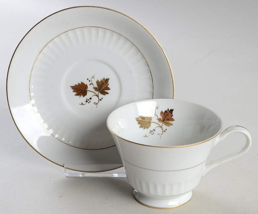 Vineyard Footed Cup & Saucer Set by Fine China of Japan-1