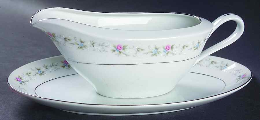 Waid Gravy Boat & Underplate/Relish by Fine China of Japan-1