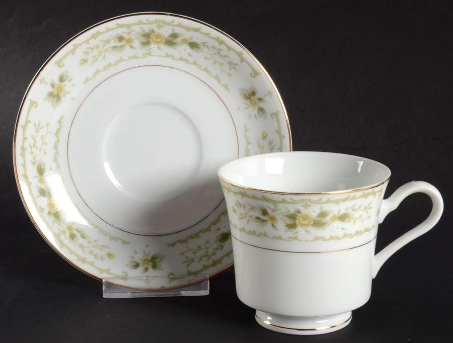 Waverly Footed Cup & Saucer Set by Fine China of Japan-1
