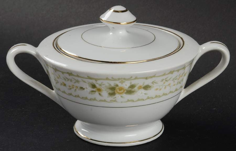Waverly Sugar Bowl & Lid by Fine China of Japan-1