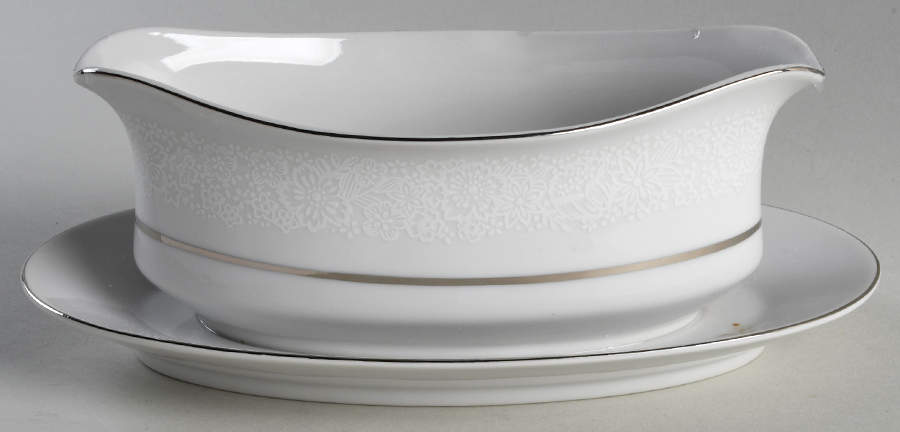 Whitebrook Gravy Boat with Attached Underplate by Fine China of Japan-1